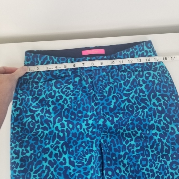 NWT Lilly Pulitzer Kelly Stretch Pant Oyster Bay Navy Leopard Print Size 8 - Picture 13 of 14